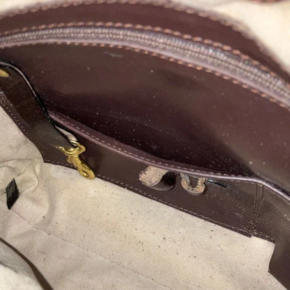 Brahmin Black and Brown Genuine Leather Croc Embossed Shoulder Bag 10” X 10” - Picture 15 of 16